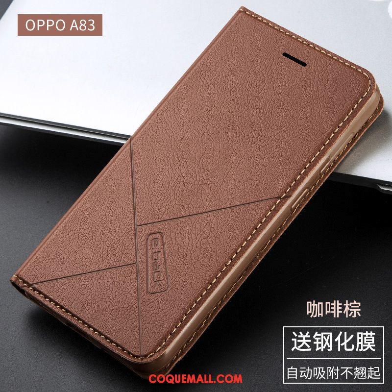 Étui Oppo A83 Téléphone Portable Or Étui En Cuir, Coque Oppo A83 Protection Tout Compris