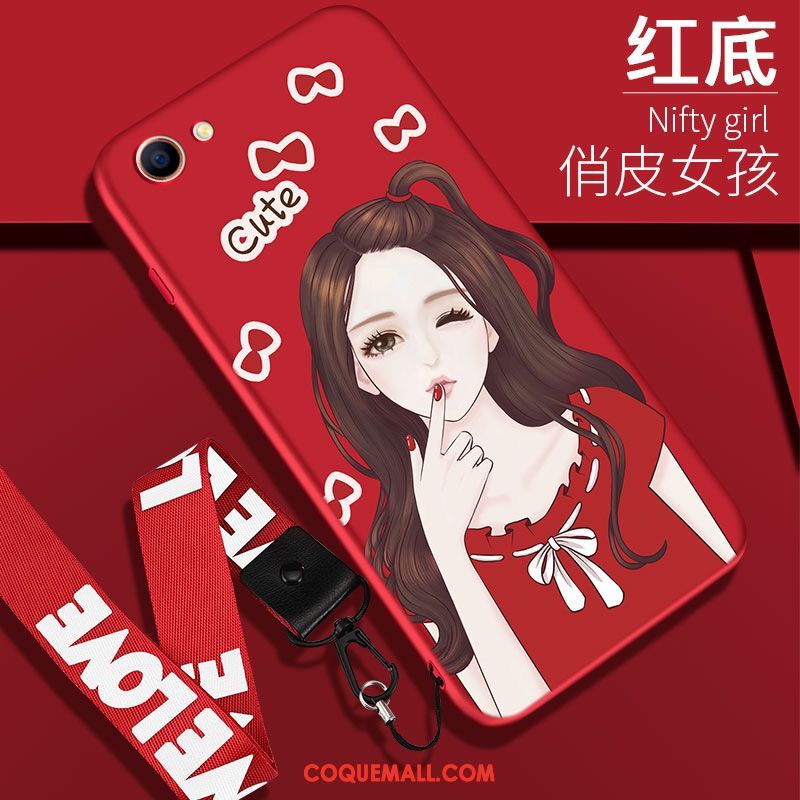 Étui Oppo A83 Téléphone Portable Rouge Incassable, Coque Oppo A83 Fluide Doux Ultra