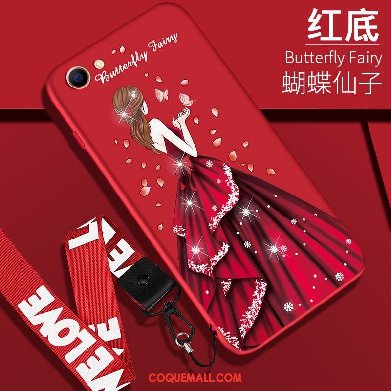 Étui Oppo A83 Téléphone Portable Rouge Incassable, Coque Oppo A83 Fluide Doux Ultra