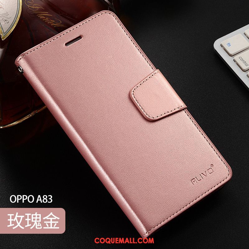 Étui Oppo A83 Étui En Cuir Protection Violet, Coque Oppo A83 Téléphone Portable