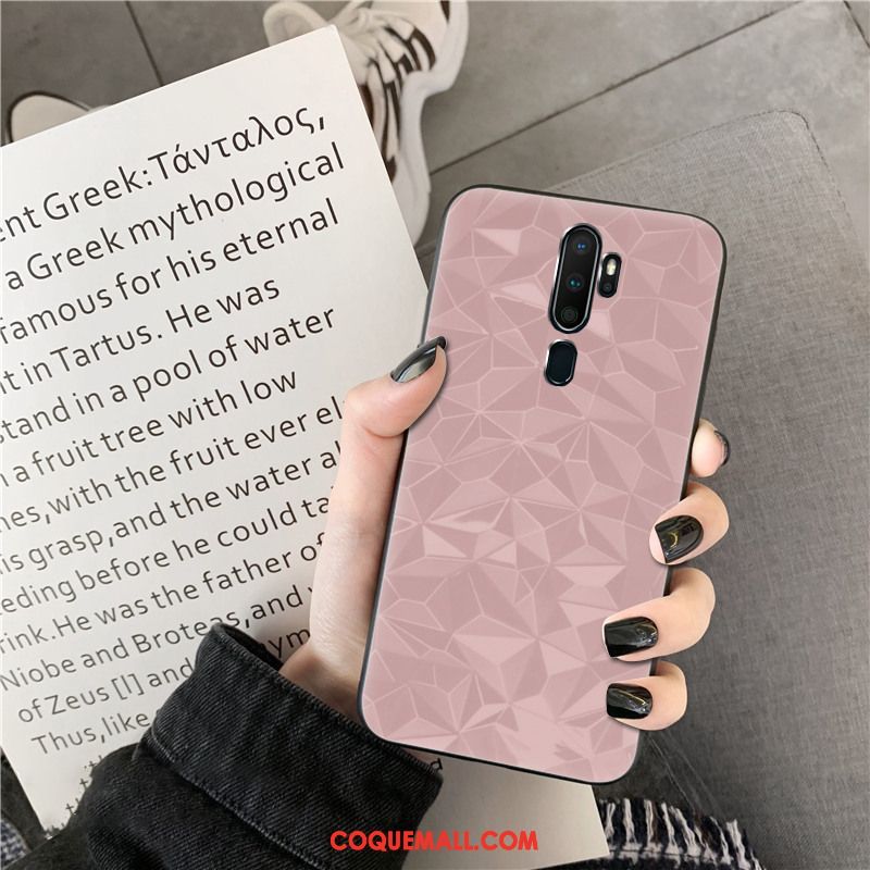 Étui Oppo A9 2020 Couleur Unie Incassable Modèle Fleurie, Coque Oppo A9 2020 Violet Téléphone Portable