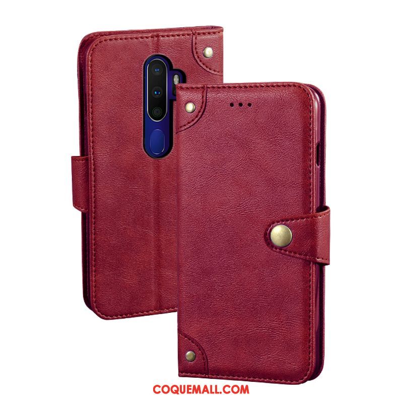 Étui Oppo A9 2020 Créatif En Cuir Modèle Fleurie, Coque Oppo A9 2020 Incassable Vintage