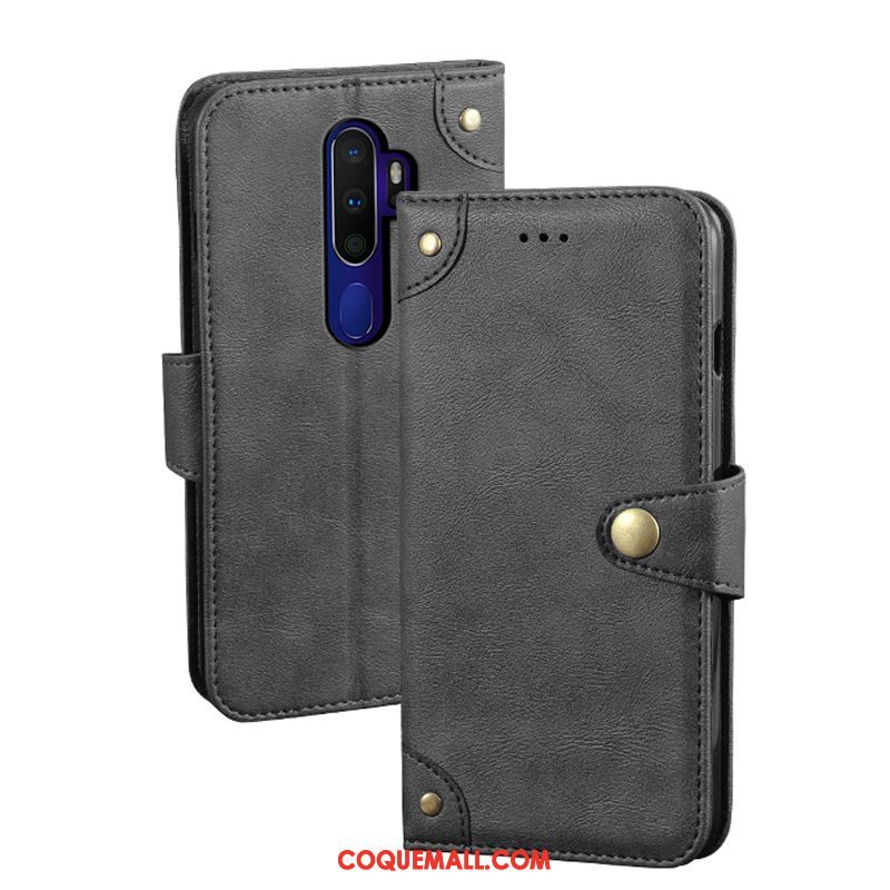 Étui Oppo A9 2020 Créatif En Cuir Modèle Fleurie, Coque Oppo A9 2020 Incassable Vintage