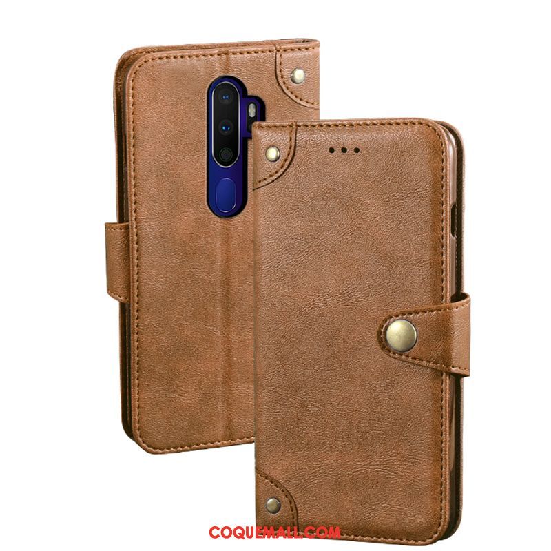 Étui Oppo A9 2020 Créatif En Cuir Modèle Fleurie, Coque Oppo A9 2020 Incassable Vintage