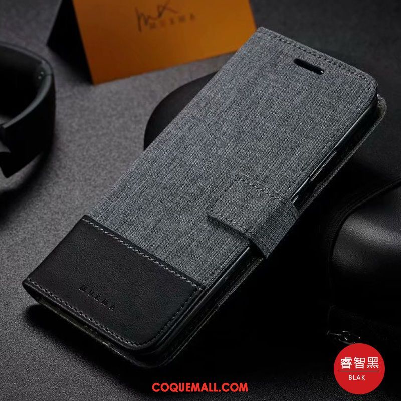 Étui Oppo A9 2020 En Cuir Clamshell Gris, Coque Oppo A9 2020 Simple Téléphone Portable