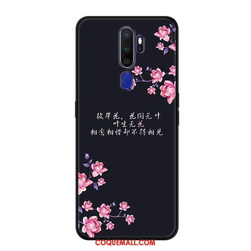 Étui Oppo A9 2020 Fluide Doux Incassable Net Rouge, Coque Oppo A9 2020 Noir Protection