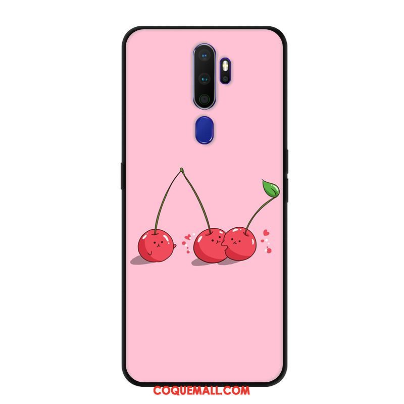 Étui Oppo A9 2020 Fluide Doux Incassable Net Rouge, Coque Oppo A9 2020 Noir Protection