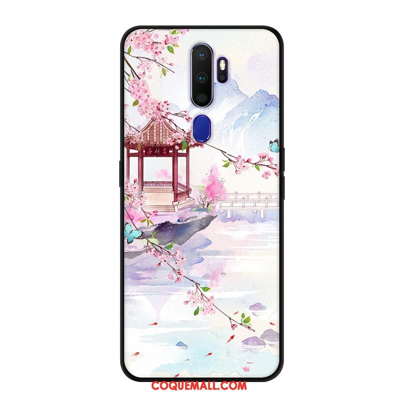 Étui Oppo A9 2020 Fluide Doux Incassable Net Rouge, Coque Oppo A9 2020 Noir Protection