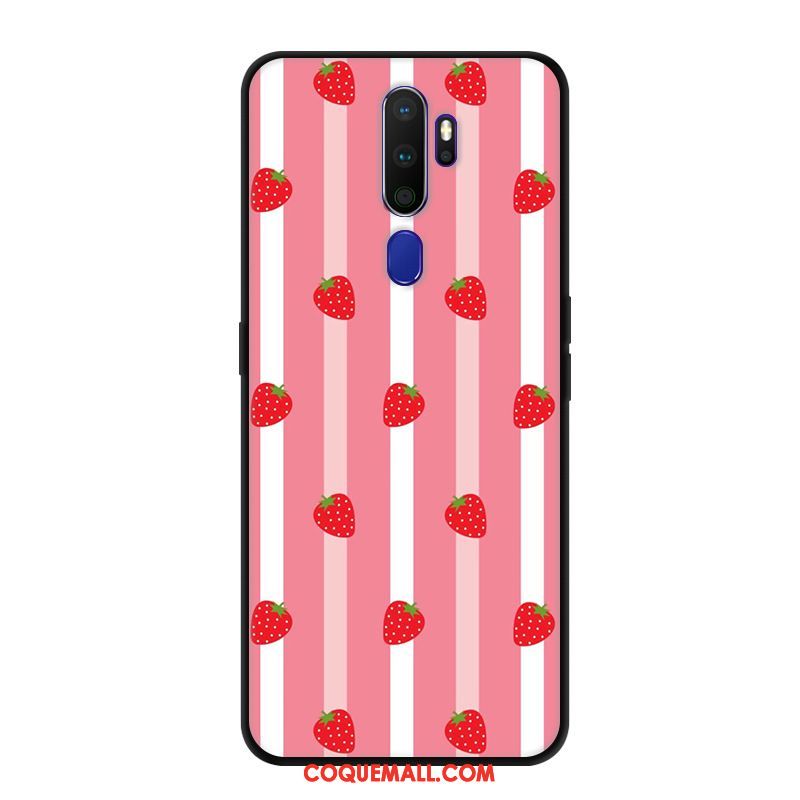 Étui Oppo A9 2020 Fluide Doux Incassable Net Rouge, Coque Oppo A9 2020 Noir Protection