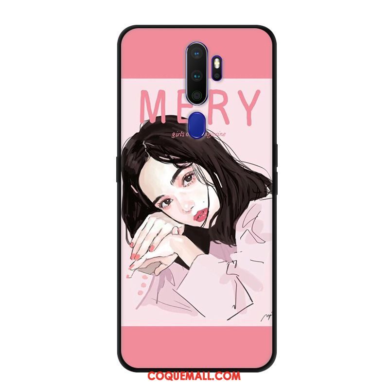 Étui Oppo A9 2020 Fluide Doux Incassable Net Rouge, Coque Oppo A9 2020 Noir Protection