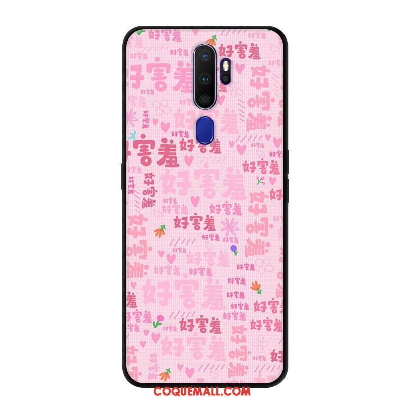 Étui Oppo A9 2020 Fluide Doux Incassable Net Rouge, Coque Oppo A9 2020 Noir Protection