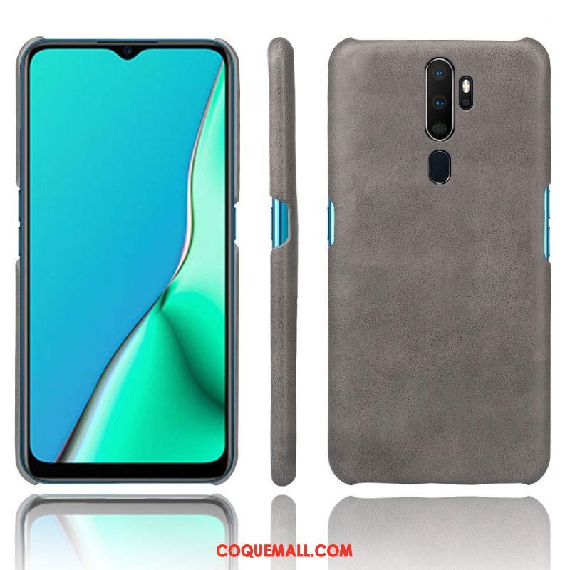 Étui Oppo A9 2020 Simple Protection Incassable, Coque Oppo A9 2020 Cuir Qualité Orange