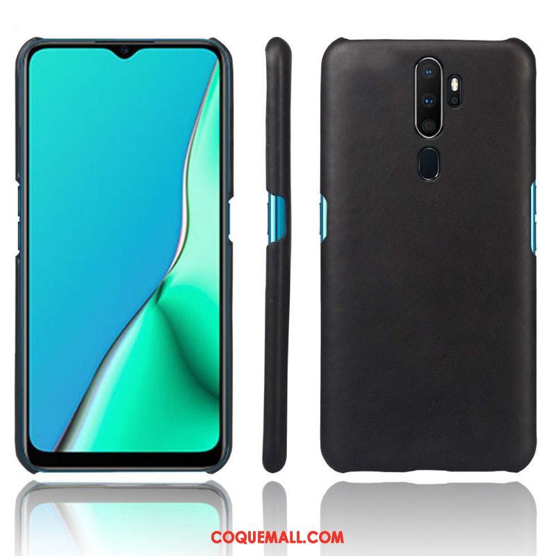 Étui Oppo A9 2020 Simple Protection Incassable, Coque Oppo A9 2020 Cuir Qualité Orange