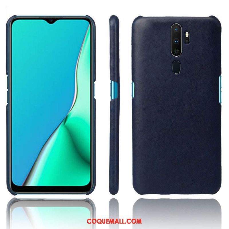 Étui Oppo A9 2020 Simple Protection Incassable, Coque Oppo A9 2020 Cuir Qualité Orange