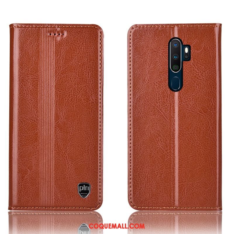 Étui Oppo A9 2020 Téléphone Portable Rouge En Cuir, Coque Oppo A9 2020 Grand Tout Compris