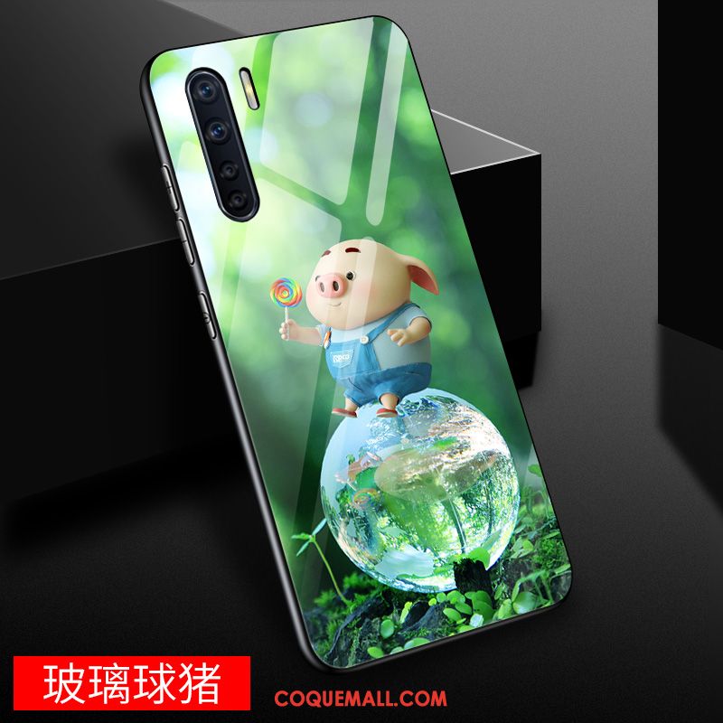 Étui Oppo A91 Dessin Animé Incassable Jaune, Coque Oppo A91 Tempérer Tout Compris