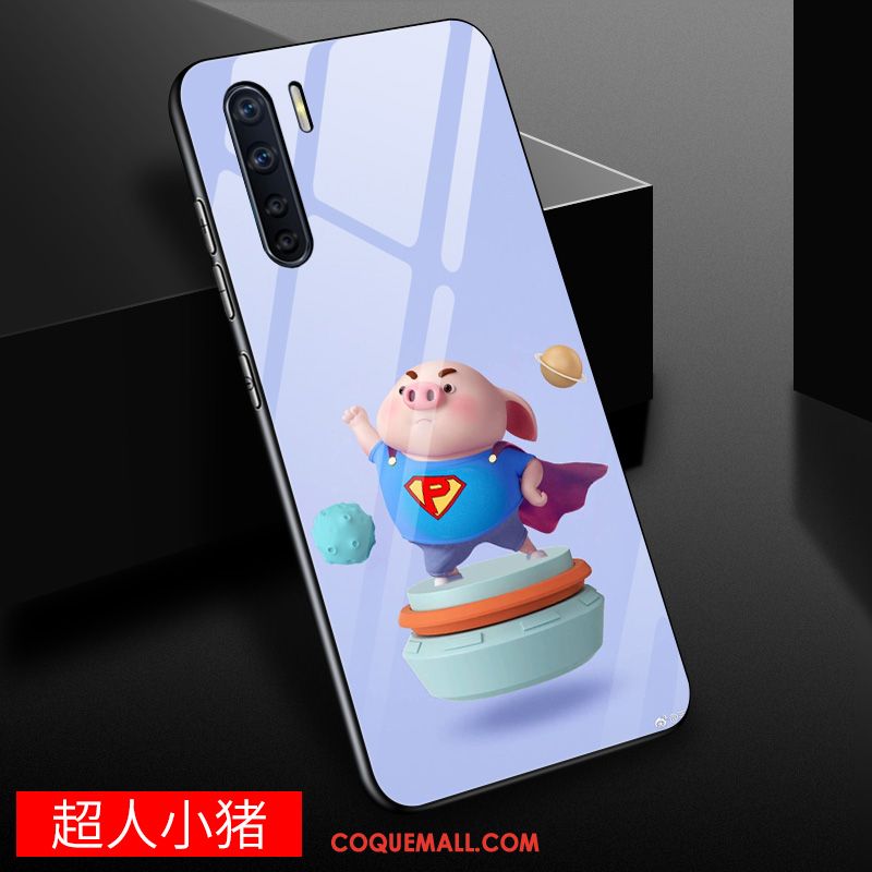 Étui Oppo A91 Dessin Animé Incassable Jaune, Coque Oppo A91 Tempérer Tout Compris