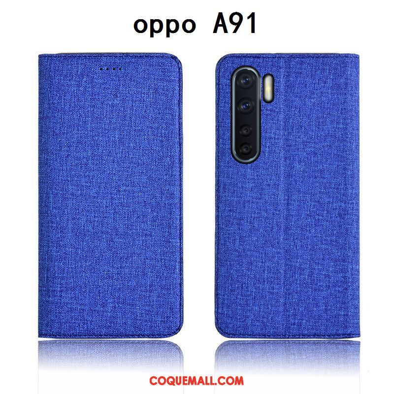 Étui Oppo A91 En Cuir Tout Compris Protection, Coque Oppo A91 Incassable Silicone