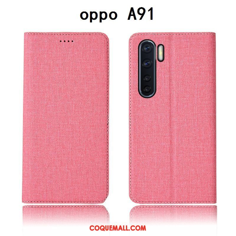 Étui Oppo A91 En Cuir Tout Compris Protection, Coque Oppo A91 Incassable Silicone