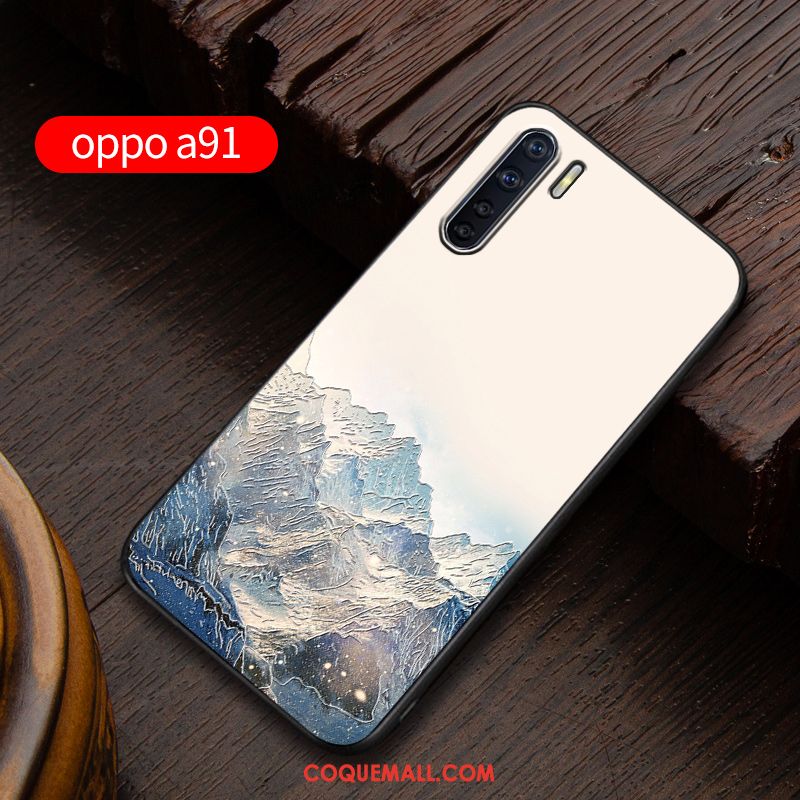 Étui Oppo A91 Fluide Doux Délavé En Daim Silicone, Coque Oppo A91 Personnalité Nouveau