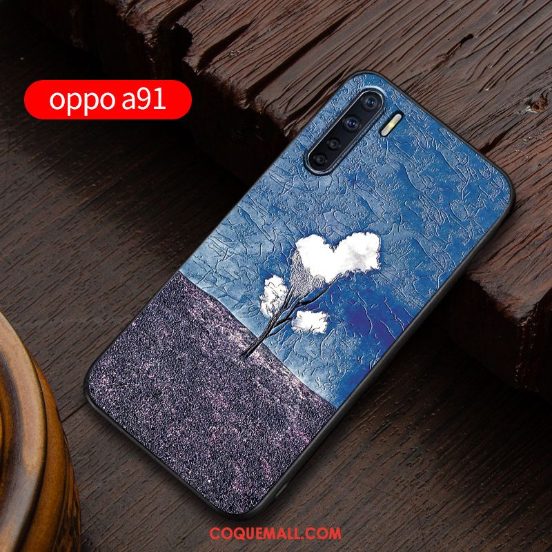 Étui Oppo A91 Fluide Doux Délavé En Daim Silicone, Coque Oppo A91 Personnalité Nouveau