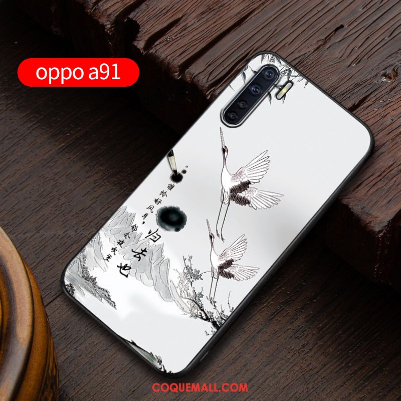 Étui Oppo A91 Fluide Doux Délavé En Daim Silicone, Coque Oppo A91 Personnalité Nouveau