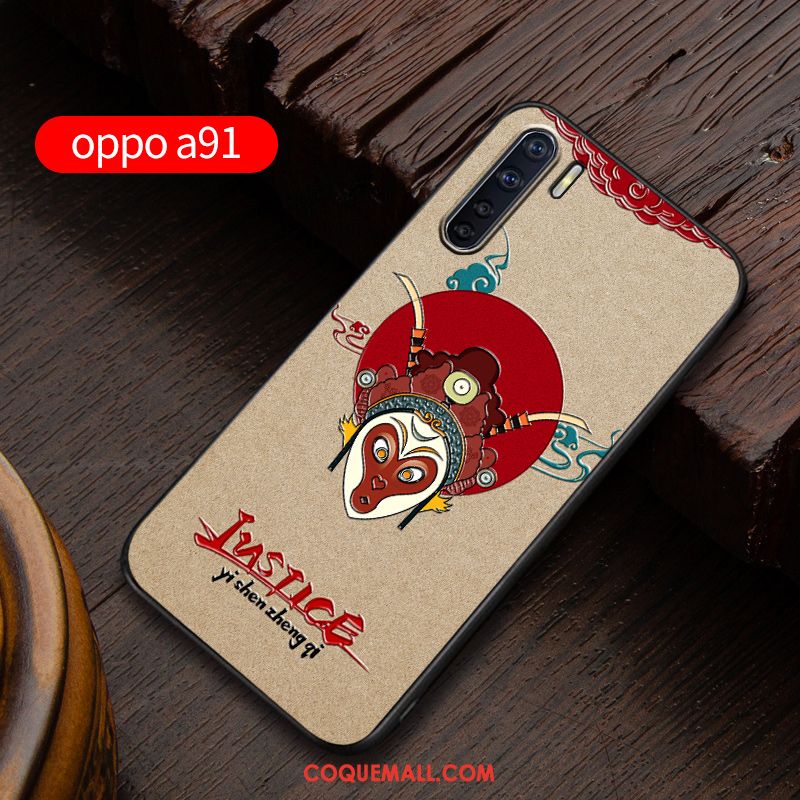 Étui Oppo A91 Fluide Doux Délavé En Daim Silicone, Coque Oppo A91 Personnalité Nouveau