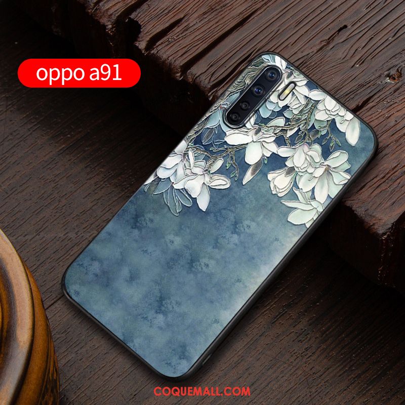 Étui Oppo A91 Fluide Doux Délavé En Daim Silicone, Coque Oppo A91 Personnalité Nouveau