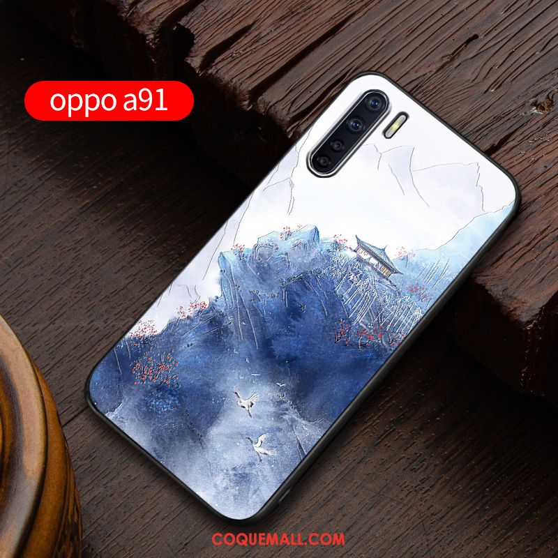 Étui Oppo A91 Fluide Doux Délavé En Daim Silicone, Coque Oppo A91 Personnalité Nouveau