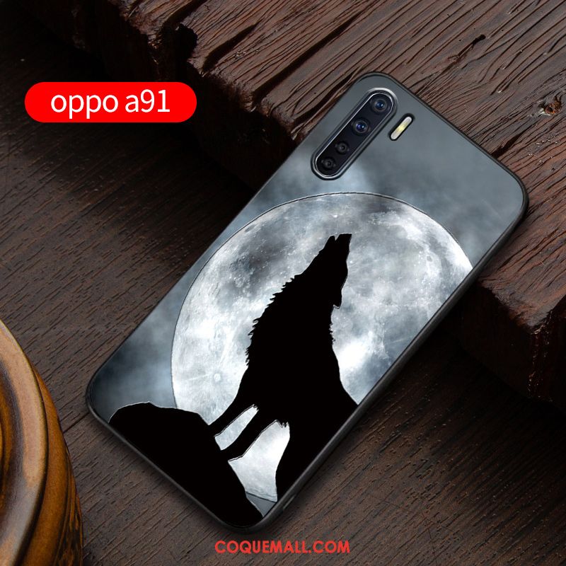 Étui Oppo A91 Fluide Doux Délavé En Daim Silicone, Coque Oppo A91 Personnalité Nouveau