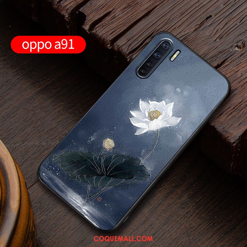 Étui Oppo A91 Fluide Doux Délavé En Daim Silicone, Coque Oppo A91 Personnalité Nouveau