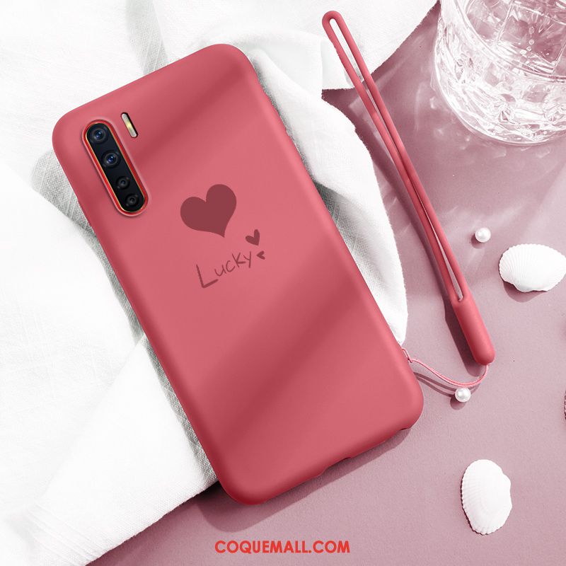 Étui Oppo A91 Net Rouge Simple Protection, Coque Oppo A91 Fluide Doux Marque De Tendance