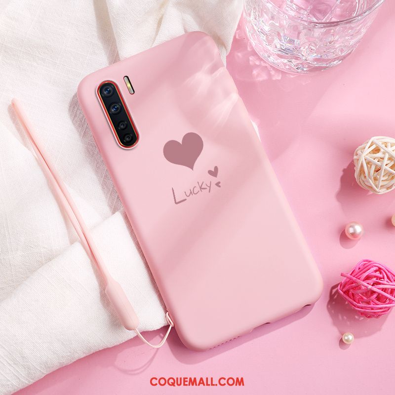 Étui Oppo A91 Net Rouge Simple Protection, Coque Oppo A91 Fluide Doux Marque De Tendance