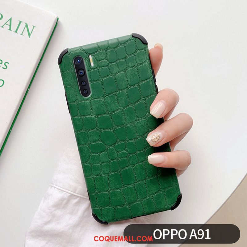 Étui Oppo A91 Protection Téléphone Portable Personnalité, Coque Oppo A91 Crocodile Modèle Amoureux
