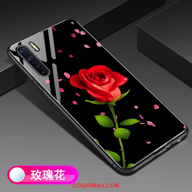 Étui Oppo A91 Tout Compris Incassable Délavé En Daim, Coque Oppo A91 Verre Trempé Téléphone Portable