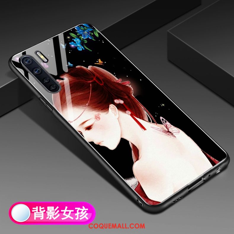 Étui Oppo A91 Tout Compris Incassable Délavé En Daim, Coque Oppo A91 Verre Trempé Téléphone Portable