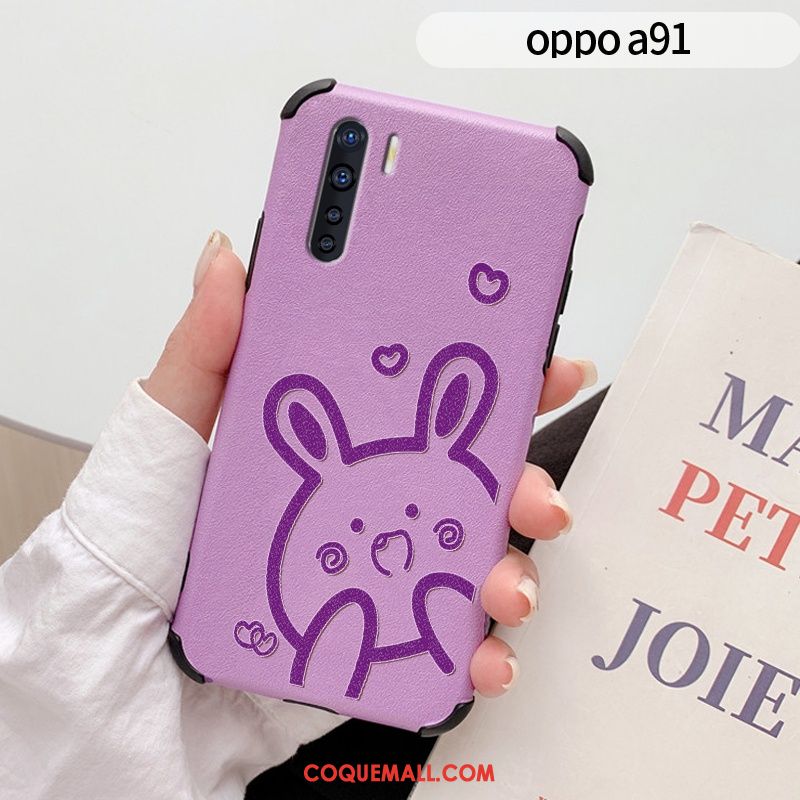 Étui Oppo A91 Téléphone Portable Gaufrage Soie Mulberry, Coque Oppo A91 En Cuir Modèle Fleurie