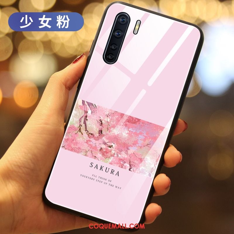 Étui Oppo A91 Verre Blanc Téléphone Portable, Coque Oppo A91 Tout Compris