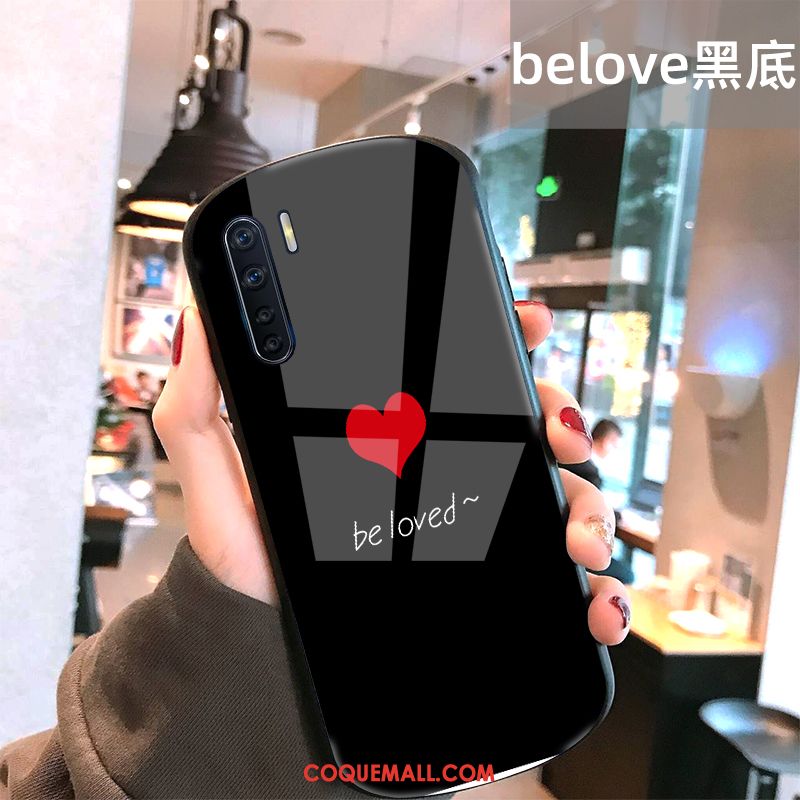 Étui Oppo A91 Verre Mode Téléphone Portable, Coque Oppo A91 Amoureux Protection