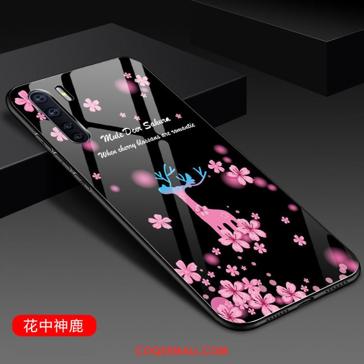 Étui Oppo A91 Verre Rouge Ornements Suspendus, Coque Oppo A91 Incassable Téléphone Portable