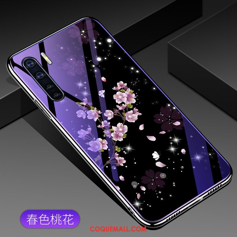 Étui Oppo A91 Violet Créatif Nouveau, Coque Oppo A91 Verre Tout Compris