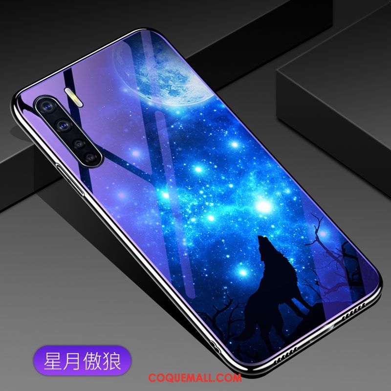 Étui Oppo A91 Violet Créatif Nouveau, Coque Oppo A91 Verre Tout Compris