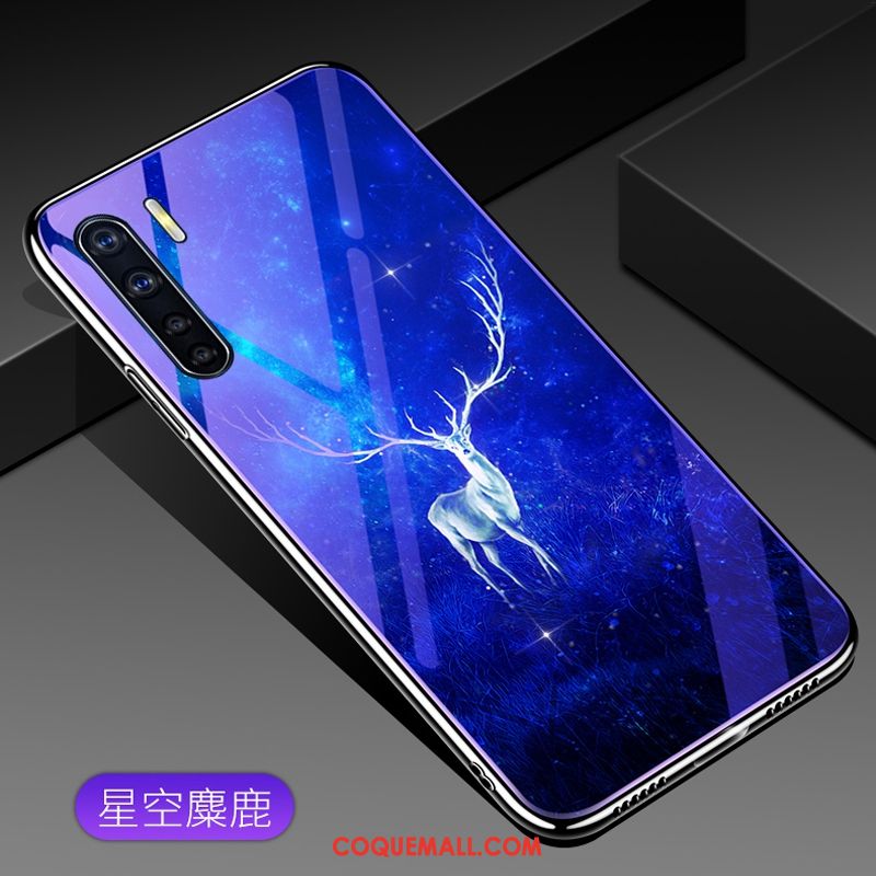 Étui Oppo A91 Violet Créatif Nouveau, Coque Oppo A91 Verre Tout Compris