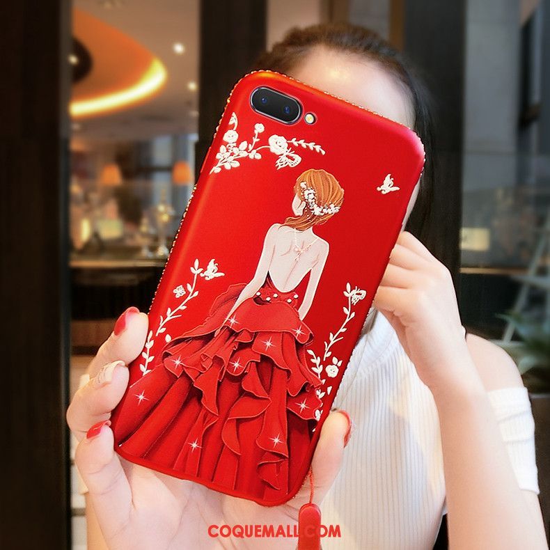 Étui Oppo Ax5 Net Rouge Silicone Personnalité, Coque Oppo Ax5 Incassable Gaufrage