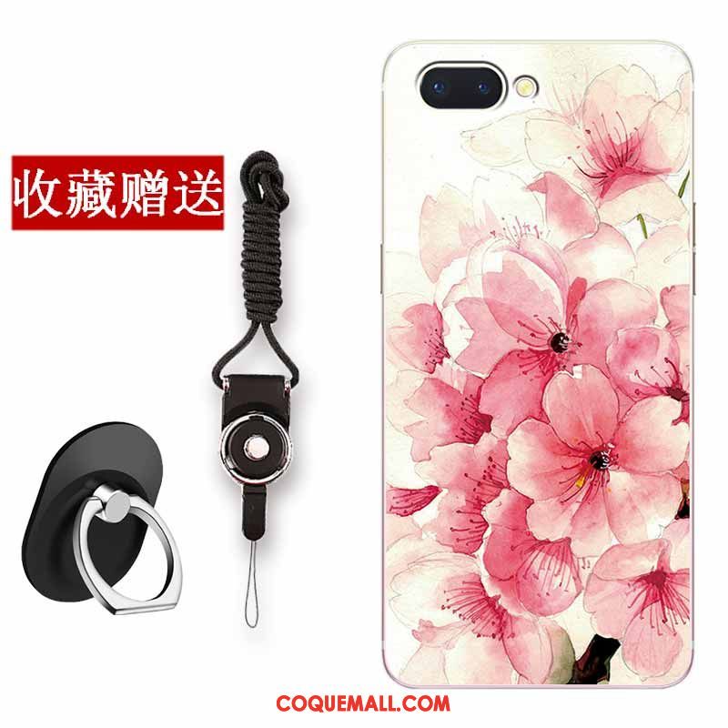 Étui Oppo Ax5 Noir Silicone Fleur, Coque Oppo Ax5 Frais Téléphone Portable