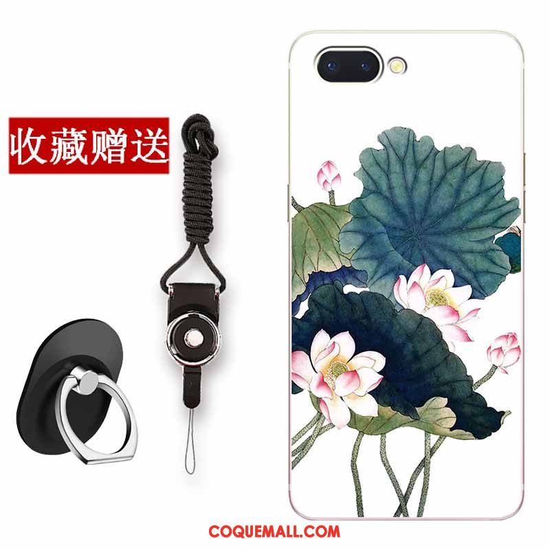 Étui Oppo Ax5 Noir Silicone Fleur, Coque Oppo Ax5 Frais Téléphone Portable