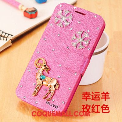 Étui Oppo Ax5 Téléphone Portable Strass Rouge, Coque Oppo Ax5 Étoile Incassable