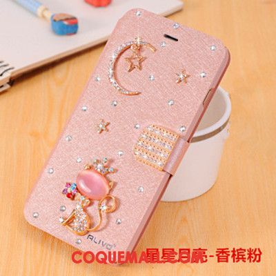 Étui Oppo Ax5 Téléphone Portable Strass Rouge, Coque Oppo Ax5 Étoile Incassable