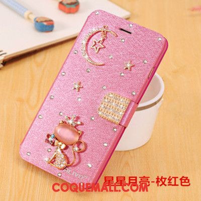 Étui Oppo Ax5 Téléphone Portable Strass Rouge, Coque Oppo Ax5 Étoile Incassable