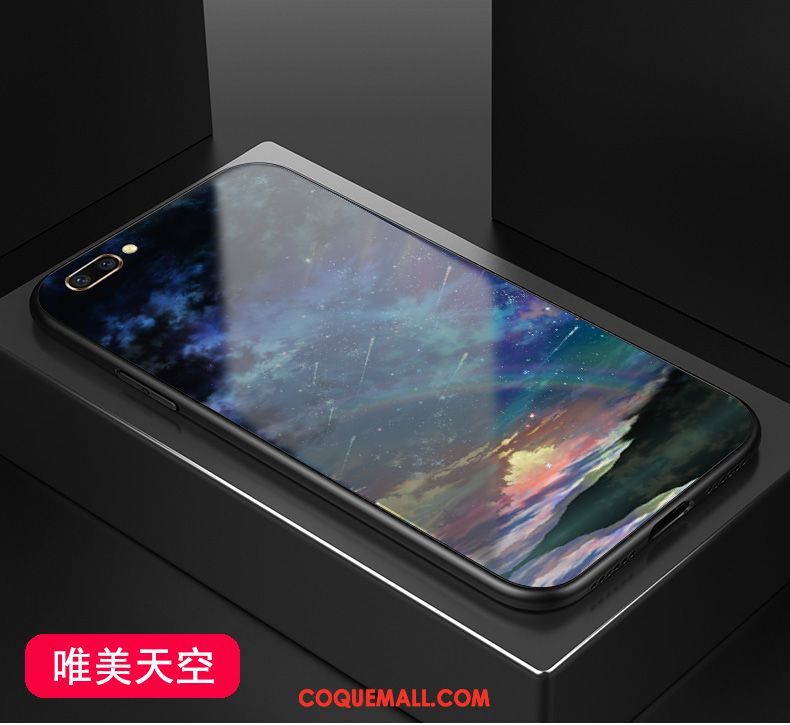 Étui Oppo Ax5 Verre Incassable Ciel Étoilé, Coque Oppo Ax5 Créatif Noir